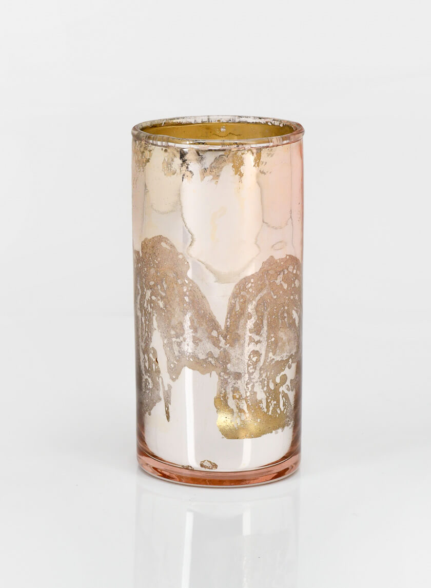 4in Tall Vintage Pink Glass Cylinder, Set of 6 - Image 2